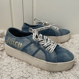JUICY Couture Y2K Blue Jean Denim style Sneakers 7